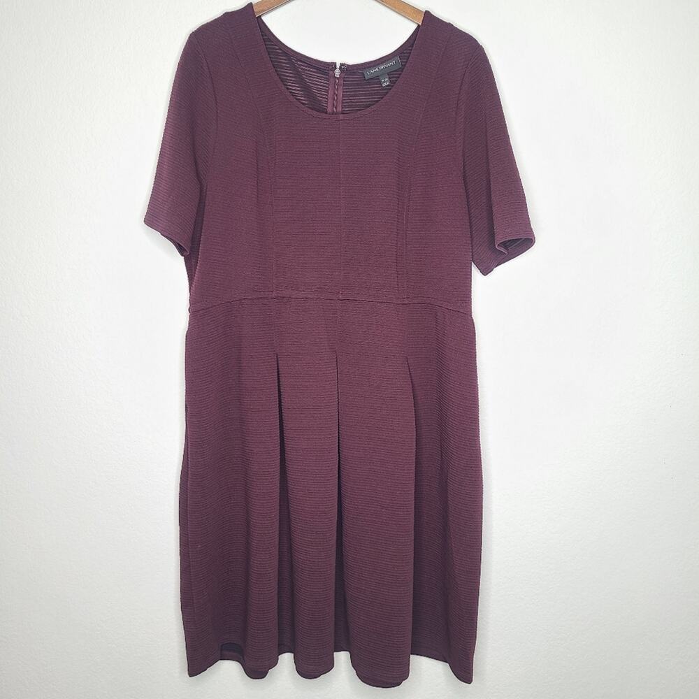 Lane Bryant Seamed Fit and Flare Burgundy Dress Knit 18/20 Plus